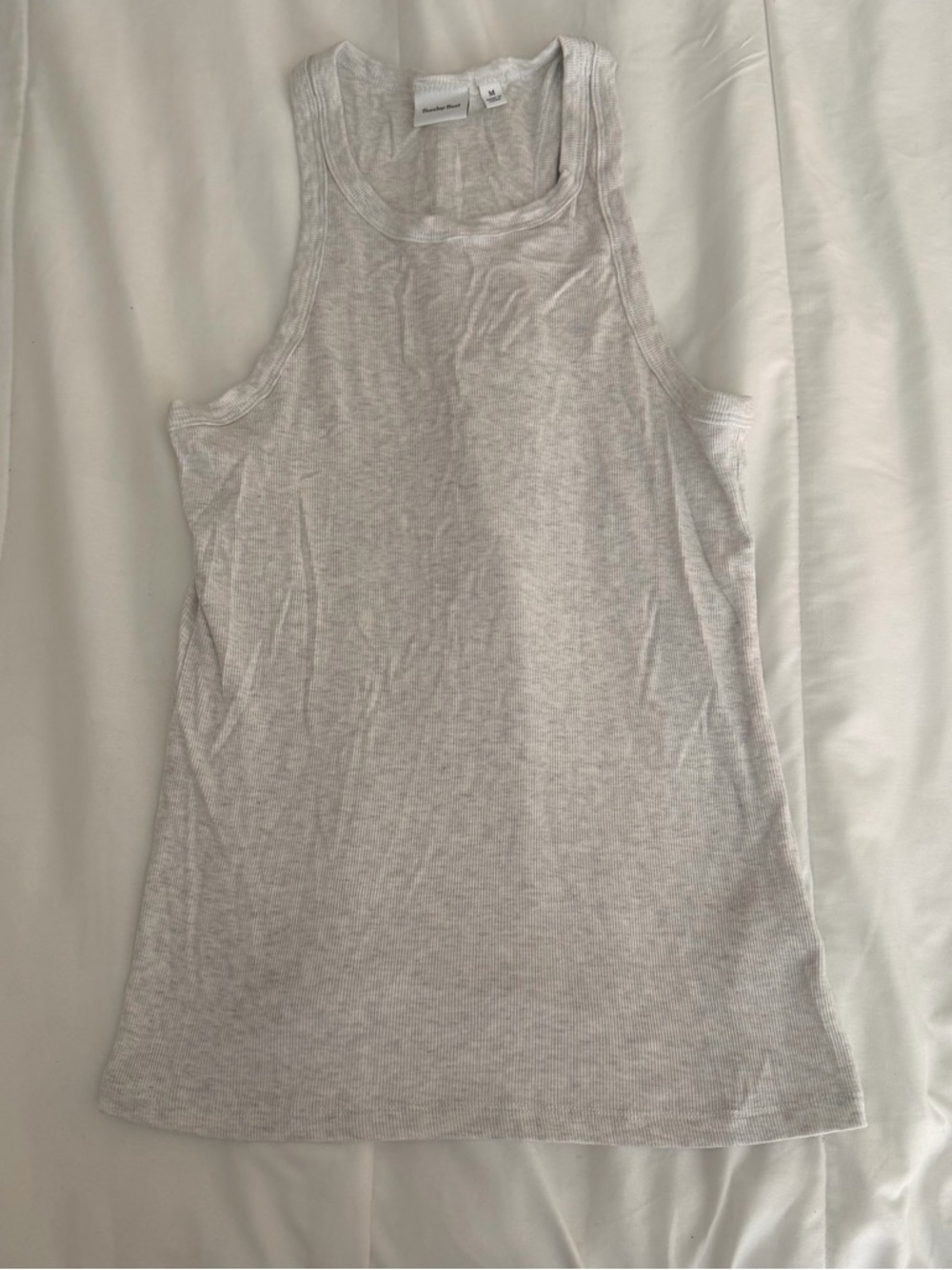Sunday Best Light Gray Ribbed Tank Top
